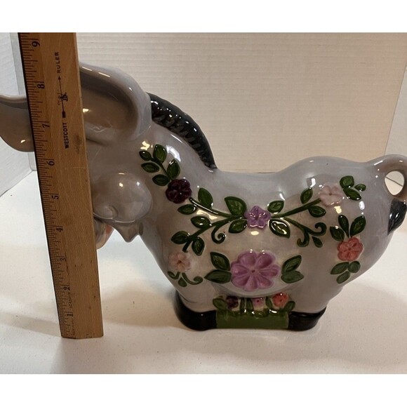 Vintage Hand Painted Artisan Made Ceramic Donkey Piggy Coin Bank Signed NR 1997 - Picture 7 of 7